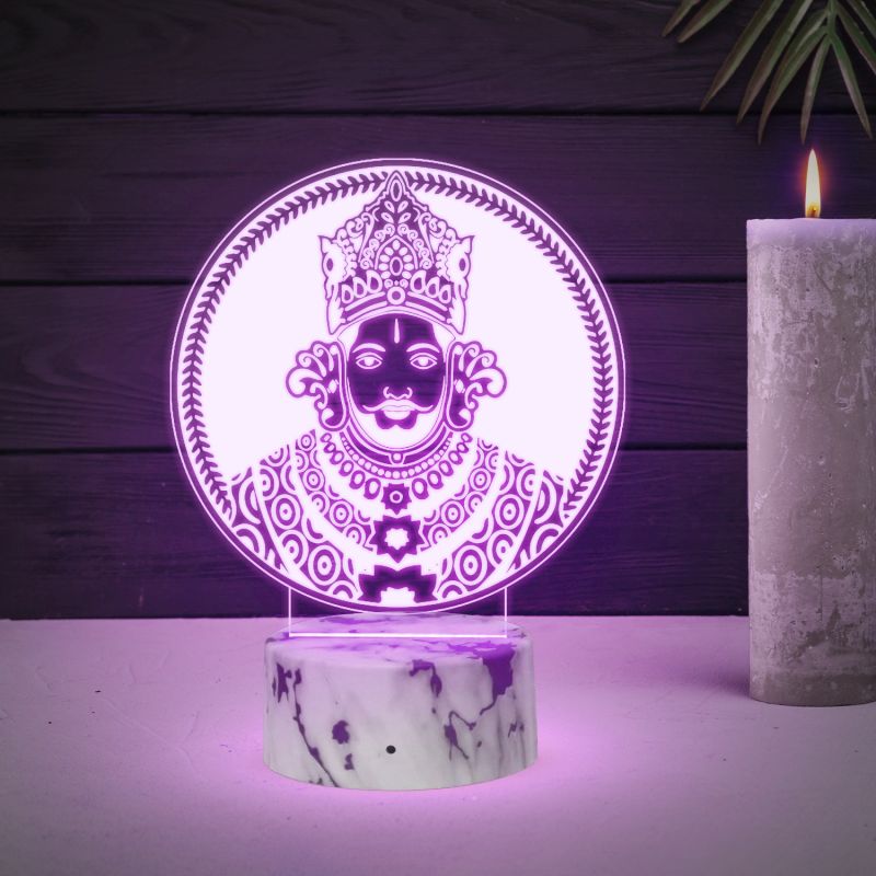 3D Illusion Khatu Shyam Ji Led Night Lamp 16 Color Changing Light with Remote Control Home & Temple Decor Light